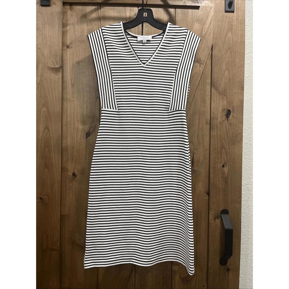 NWOT Derek Lam Collective Womens Mini Sheath Dress Size 38/2 Striped Bla…